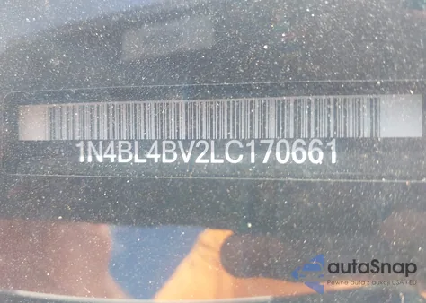 2020 Nissan Altima S Fwd z USA, uszkodzony, nr VIN 1N4BL4BV2LC170661